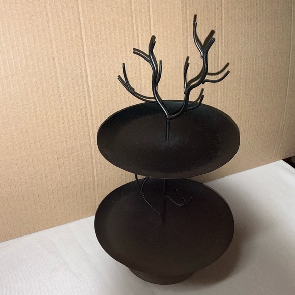 Halloween Crooked Style Tree Deer Antlers Two-Tier Metal Stand - Picture 12 of 13